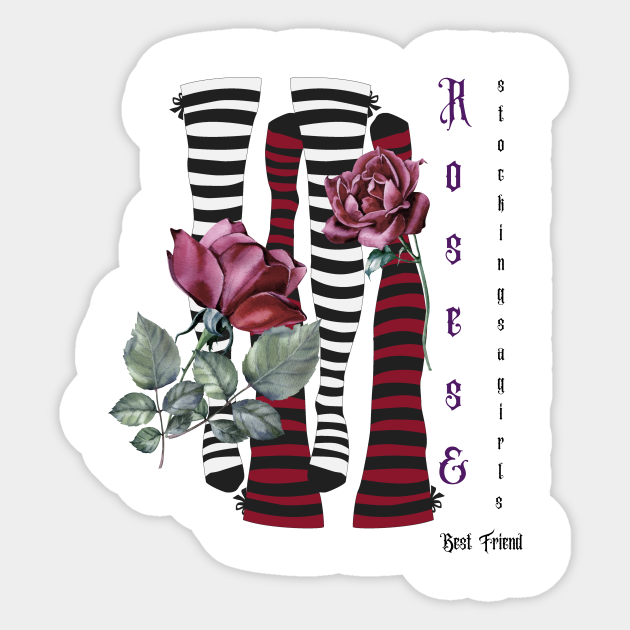 Roses and Stockings Stockings Sticker TeePublic
